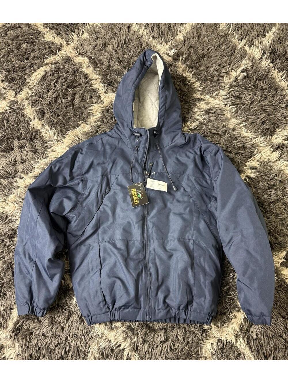 Redhead Coat Men’s Small Blue Insulated Jacket Hooded Zip Pockets NWT